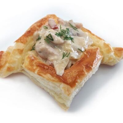 Volovan de cerdo y champiñones